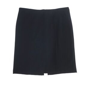 GO International Pencil Skirt Womens 10 Black Stretch Back Slit Career Wear